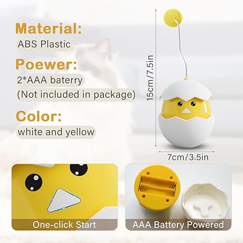Miniatura 3 de Juguetes interactivos para gatos de interior, juguete de varita para gatitos con polluelos llorados, juguete giratorio para gatos, juguete