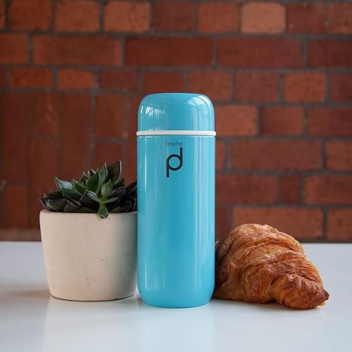 Vista 2 de Drinkpod Grunwerg - Botella de cápsula aislada al vacío, acero inoxidable, azul, 6.8 fl oz