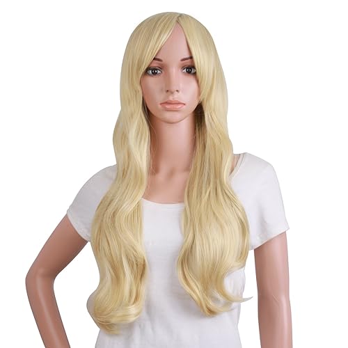MapofBeauty 70 cm/ 28 Inch Long Curly Natural Fashion Beautiful Wig (Blonde)