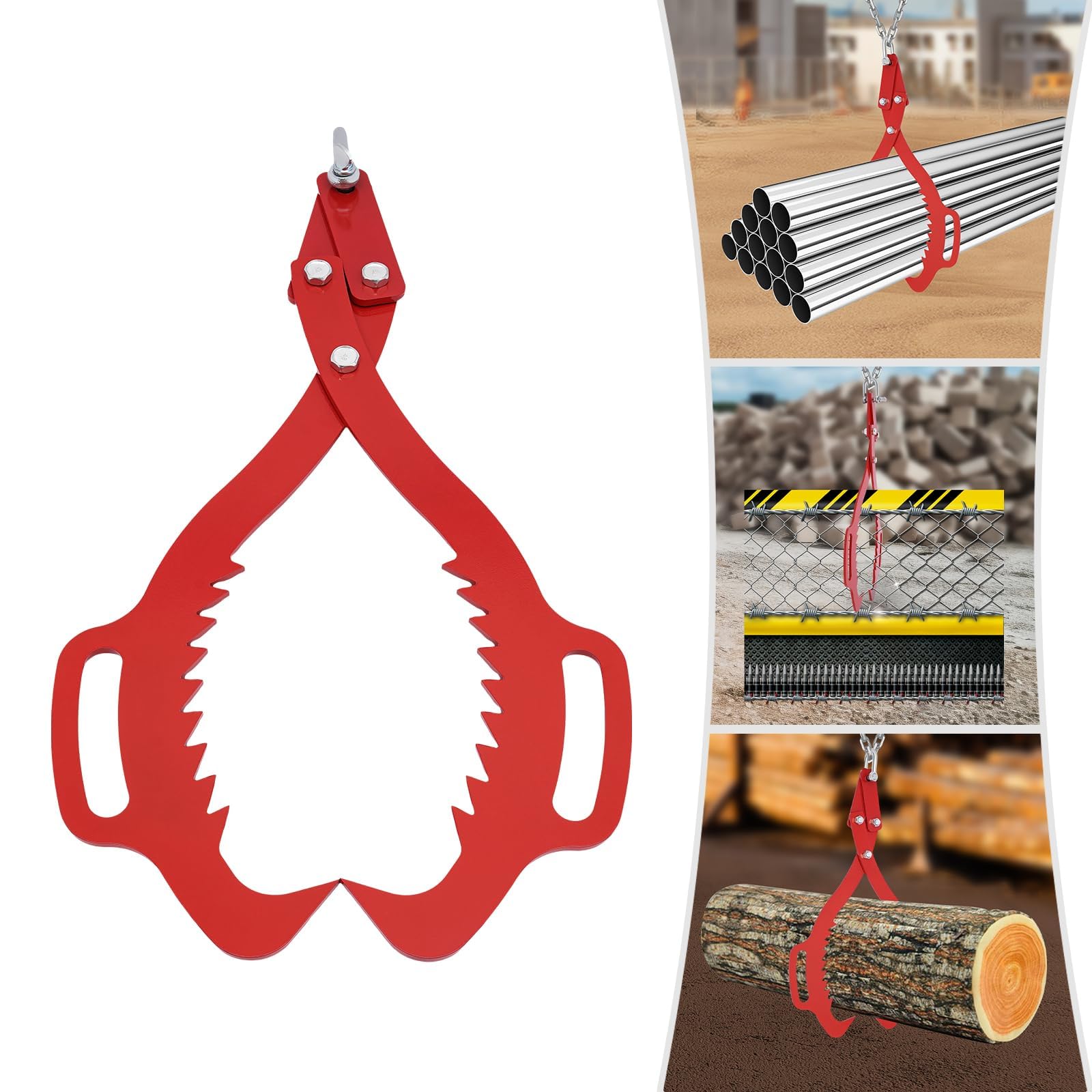 Pinza para troncos – Gancho de madera resistente de 53,3 cm para levantar y deslizar, capacidad de 700 kg