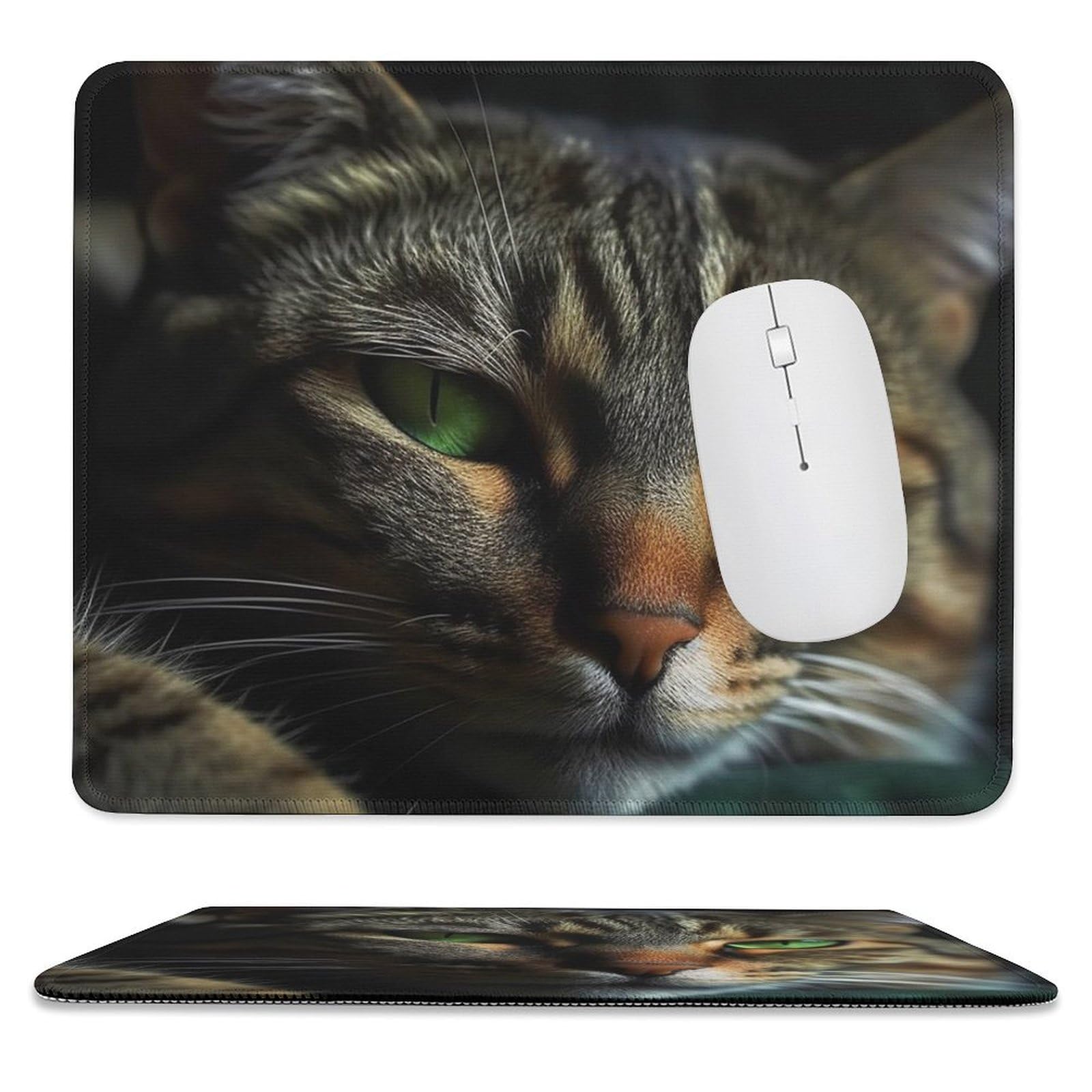 Mouses Pad 9.8"x11.8" Mouses Mat with Non-Slip Rubber Sleeping Pet Cat Computer Keyboard Mat for Wireless Mouses Gaming Desk Pad for Home 10 X 12in