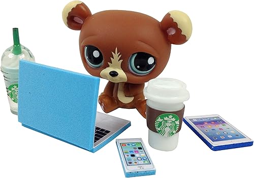 Miniatura 3 de Compatible con Littlest Pet Shop Accessories LPS - Juego de manualidades en miniatura, bolsa de regalo de espuma para tablet, teléfono, mascotas no