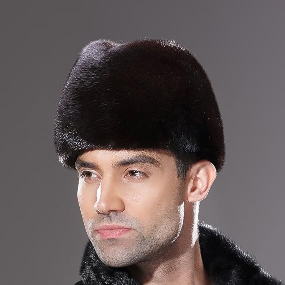 新品未使用★リアルミンクファー トーク帽 ロシア帽 黒 60㎝ 調節可能 男性◎ 新品未使用☆リアルミンクファー トーク帽 ロシア帽 黒 60