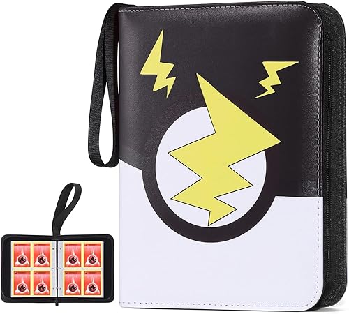 Miniatura 1 de FAMOMI Carpeta de tarjetas de 4 bolsillos, coleccionista de tarjetas coleccionables con 50 fundas extraíbles, 400 bolsillos para tarjetas portátil