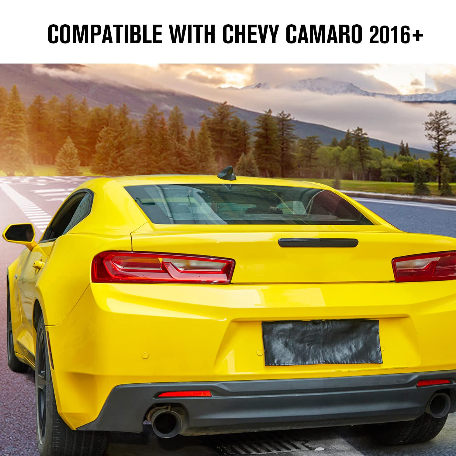 Jimen for Camaro Third Brake Light Trim, High Mount Stop Lamp Cover Trim Compatible with Chevrolet Camaro 2016-2022