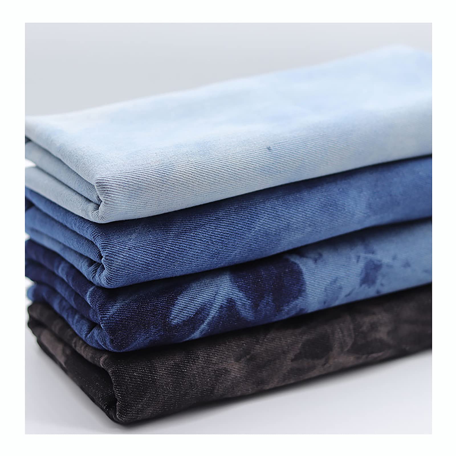 Tejido Vaquero Lavado, Lote de Tela Vaquera Lavada de algodón Suave for Jeans, Vestidos y Camisetas, Materiales for Patchwork, Costura de Ropa(Blue)