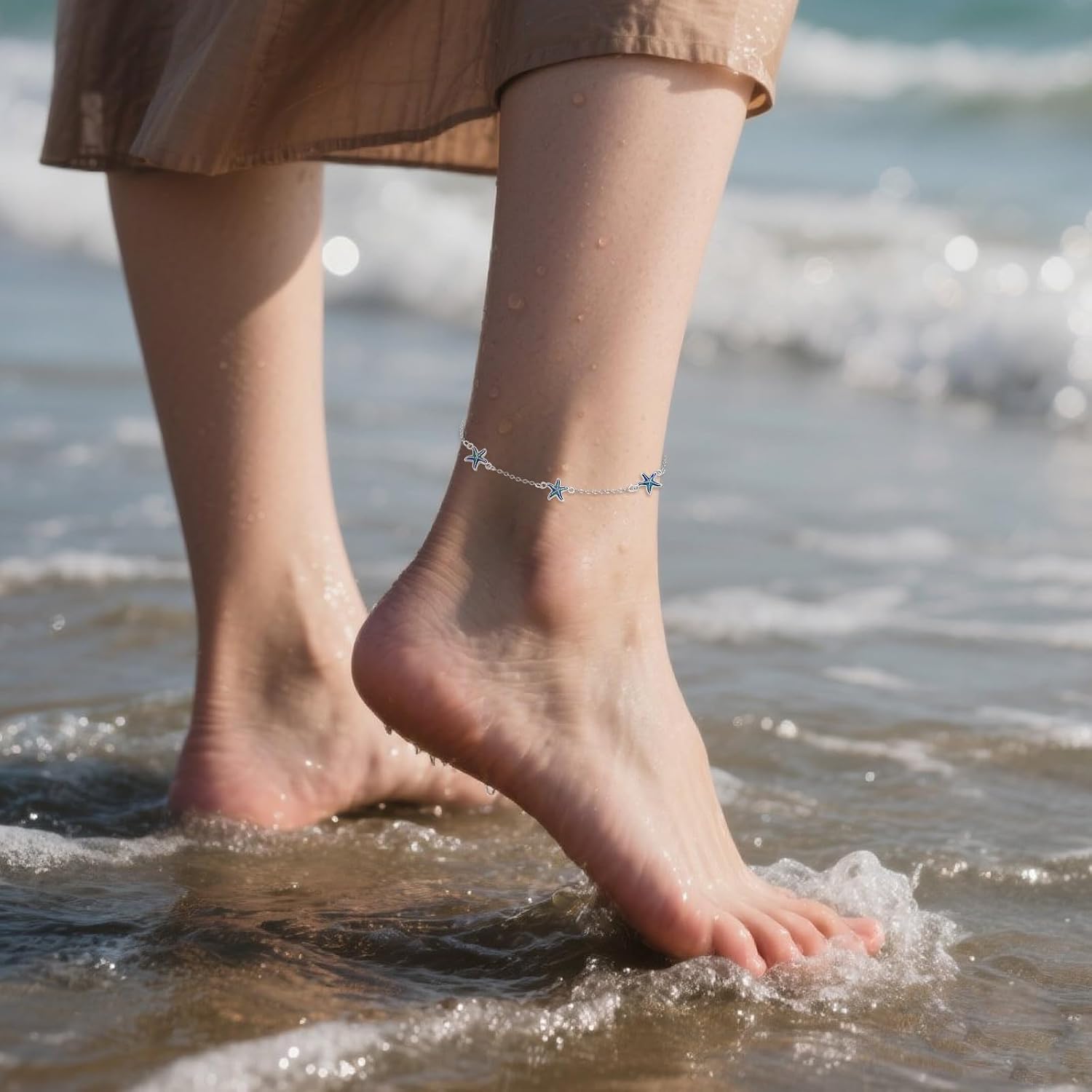 Palm Tree/Pineapple Anklet for Women Sterling Silver Summer Beach Ankle Bracelet for Women