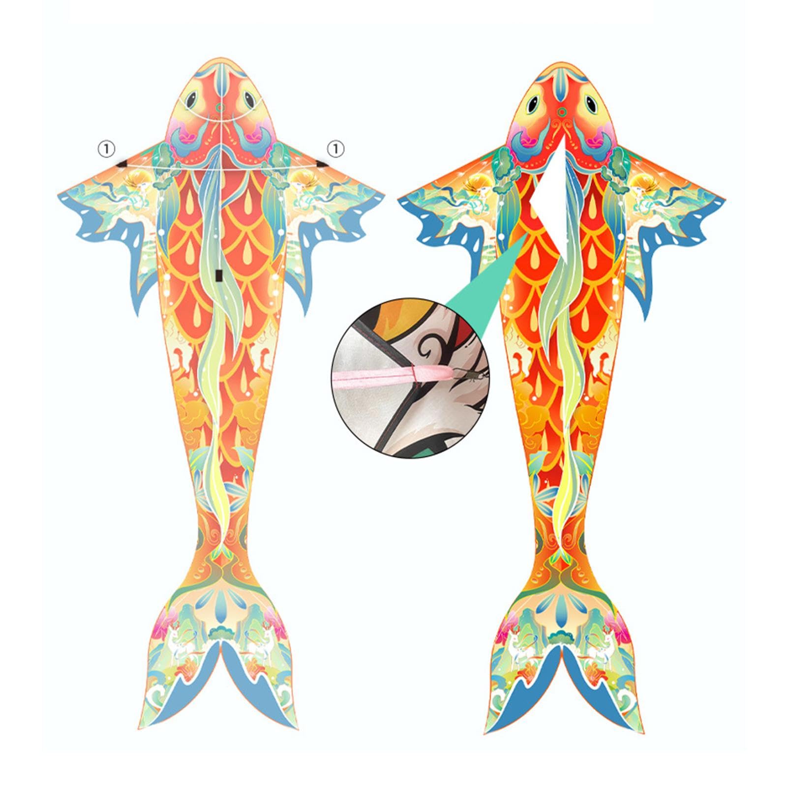 Perfeclan Koi, Portable, créatif pour Les activités familiales en Plein air, Jouet Volant pour Parc, Jardin, Cour, mer, Enfants