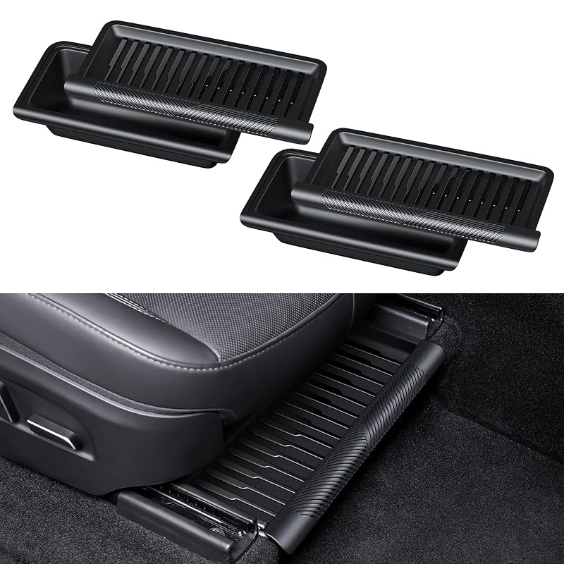 Kit com 2 organizadores sob o banco em TPE para Tesla Model Y Juniper 2025–2026 Yisuke