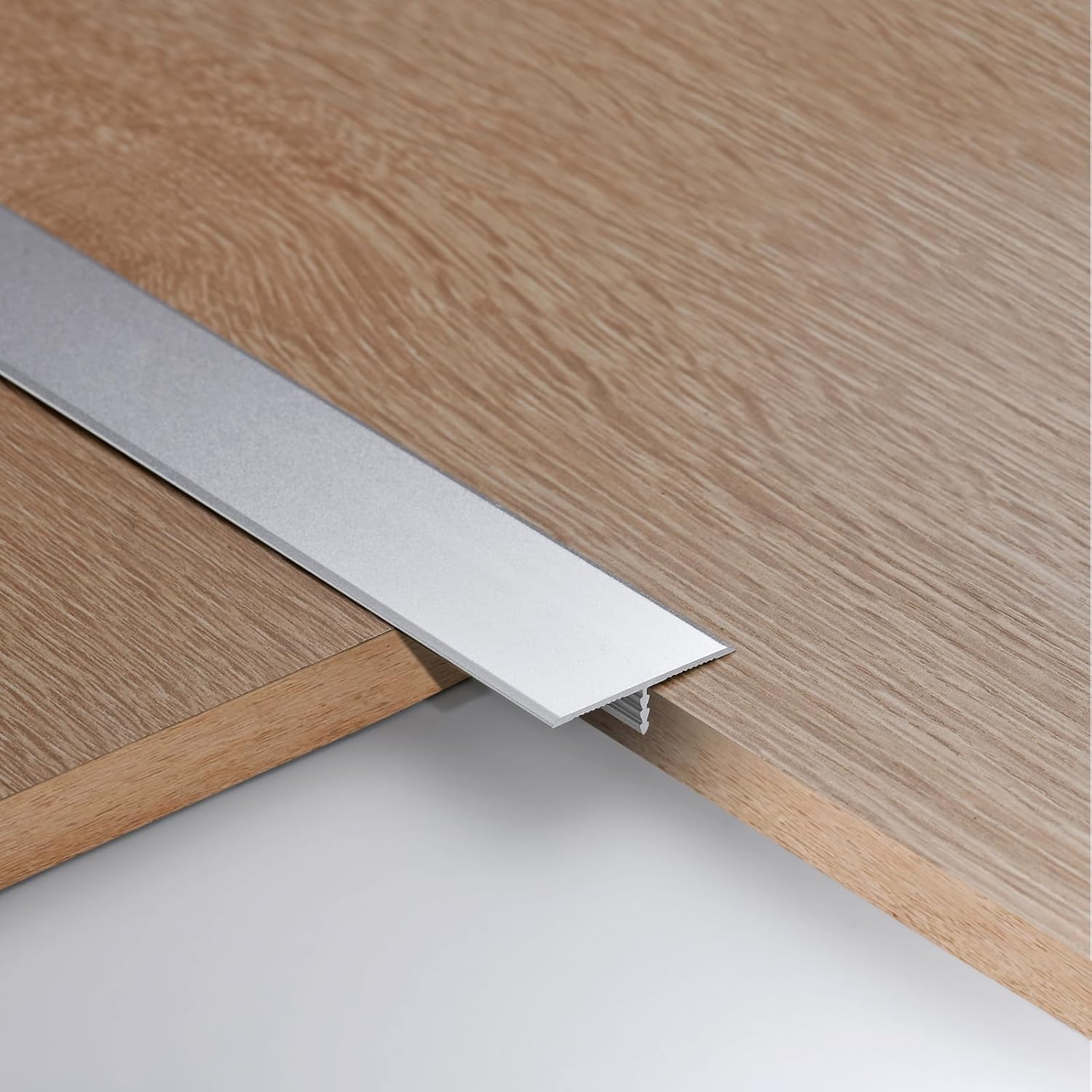 6pcs 3.3cm Aluminum T Molding Floor Transition Strip Metal Flat Divider Strip for Joining Floor Gaps Laminate Profile Flooring Edge Trim Cover Strips,0.9m Silver