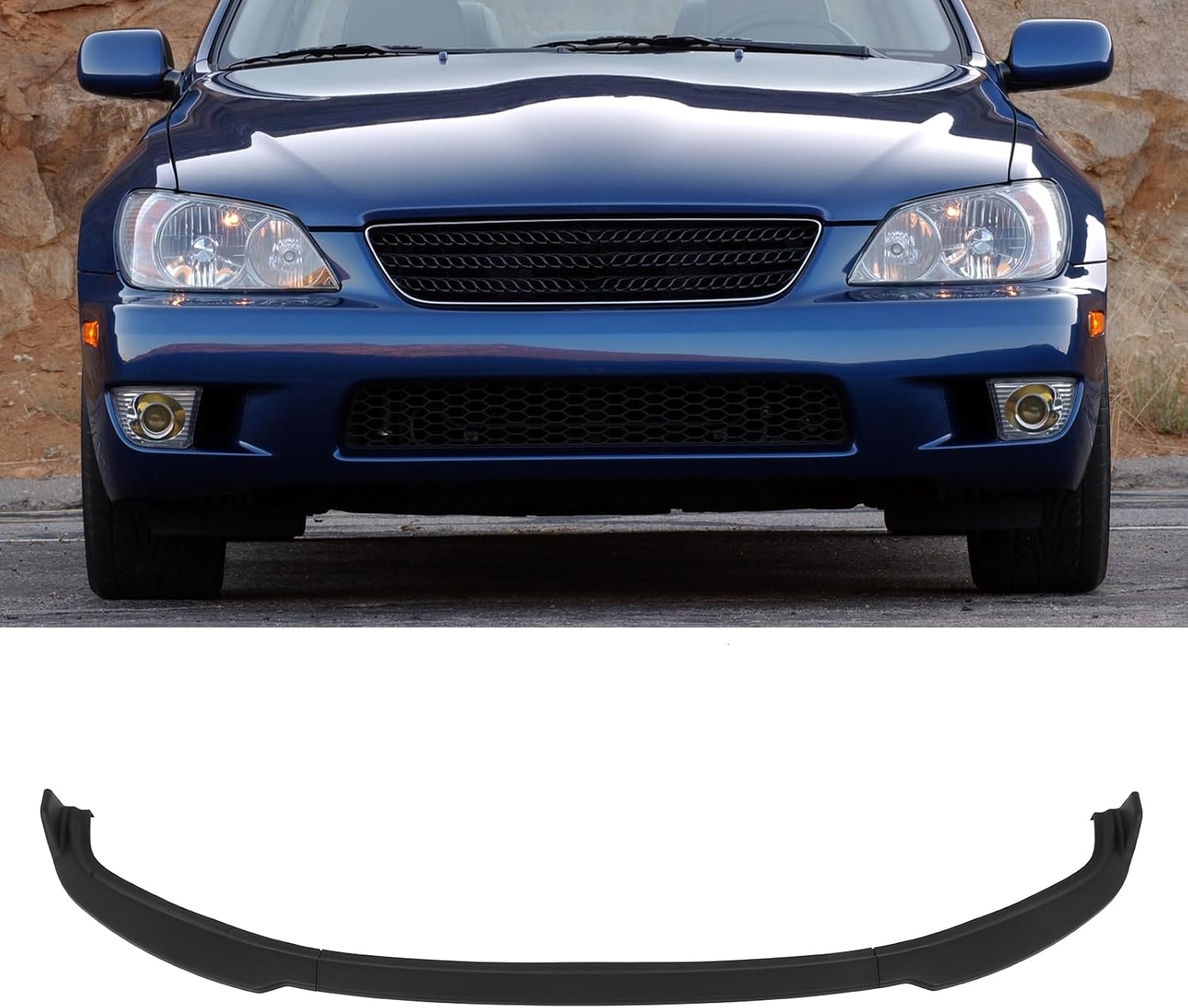 SCITOO 3PCS Front Bumper Lip Compatible for 2001-2005 for Lexus for IS300 Front Lip Spoiler Matte Black (PP) Plastic Air Dam