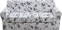 Vista 25 de KRFOONN Fundas elásticas de sofá de 4 piezas para sofás de 3 cojines, funda de sofá estampada con 3 fundas de cojín de asiento separadas, fundas