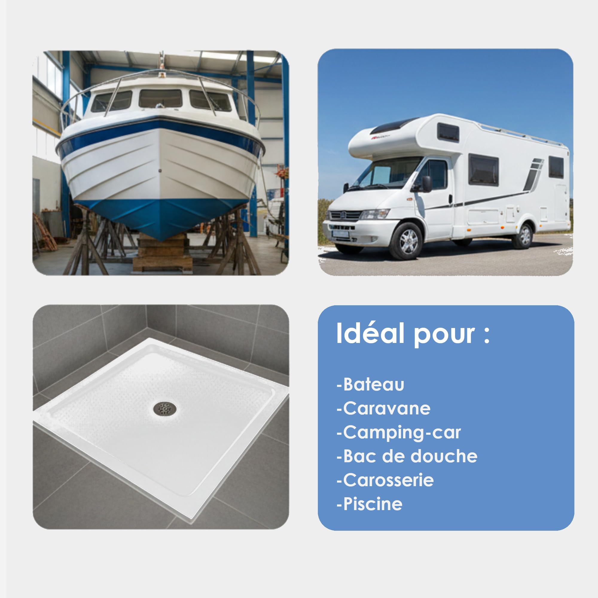 Gelcoat Blanc 5 Kg pour Bateau + Catalyseur + Pipette de Dosage