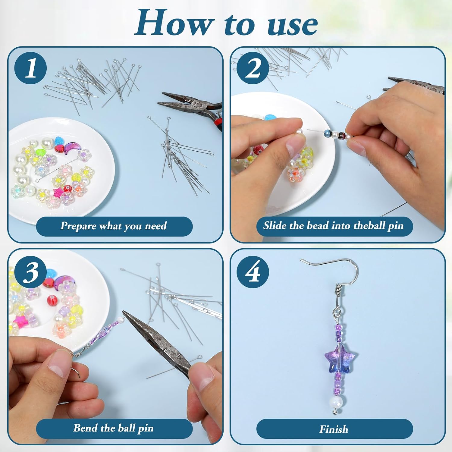 200Pcs Mini Metal Wire Eyepins Beading Small Open Eye Head Pins Needles Stainless Steel Eye Pins for Jewelry Making DIY Craft Bead Earring Pendant Necklace Bracelet Jewelry Charm Finding Making