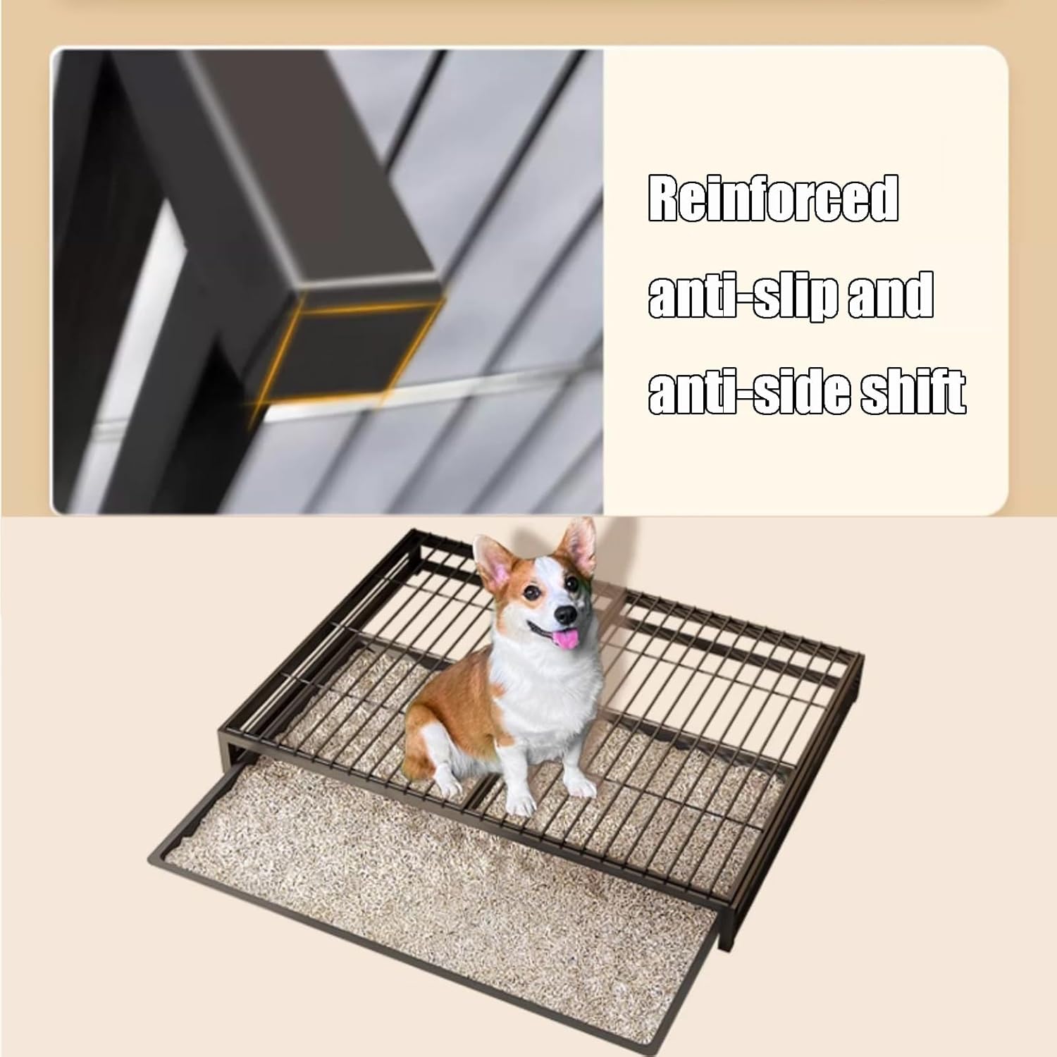 Drawer Dog Toilet Floor Standing Pull Out Pet Potty Dog Toilet Portable Urinal Non-slip Bottom Pad Suitable for Small and Medium-sized Dogs Can Be Use in Bathroom Flat Balcony Easy to Clean(62x43cm/24