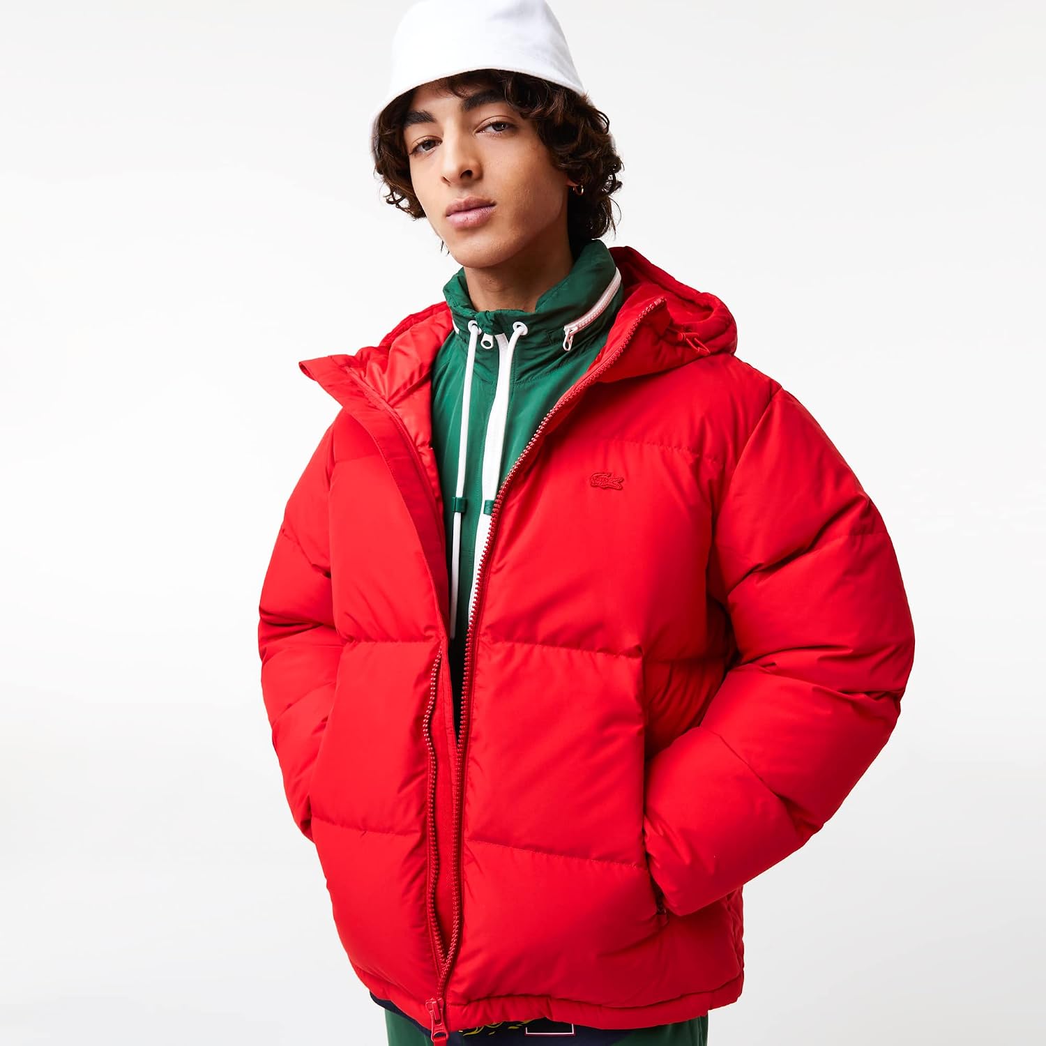 Lacoste Mens Men's Quilted Water-repellent Short Jacket