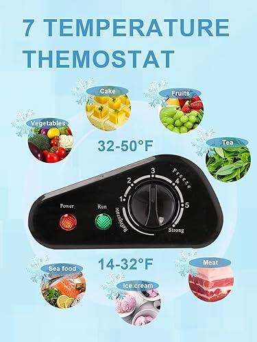 Miniatura 5 de Krib Bling Congelador de pecho de 5.0 pies cúbicos con control de temperatura de 7 velocidades (-16 F a -48 F), congelador compacto profundo con una
