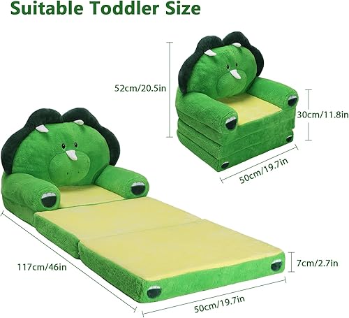 Miniatura 3 de Sillón plegable para niños con respaldo 2 en 1, sofá cama abierto para niños, silla cómoda y suave de dibujos animados para niños, sofá cama ligero