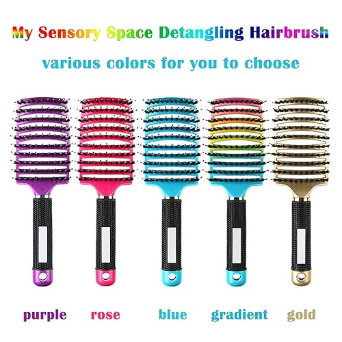 Miniatura 3 de Cepillo desenredante My Sensory Space, Heykomi Cepillo desenredante de nailon, cepillo de pelo Heykomi, cepillo de pelo de cerdas desenredantes,