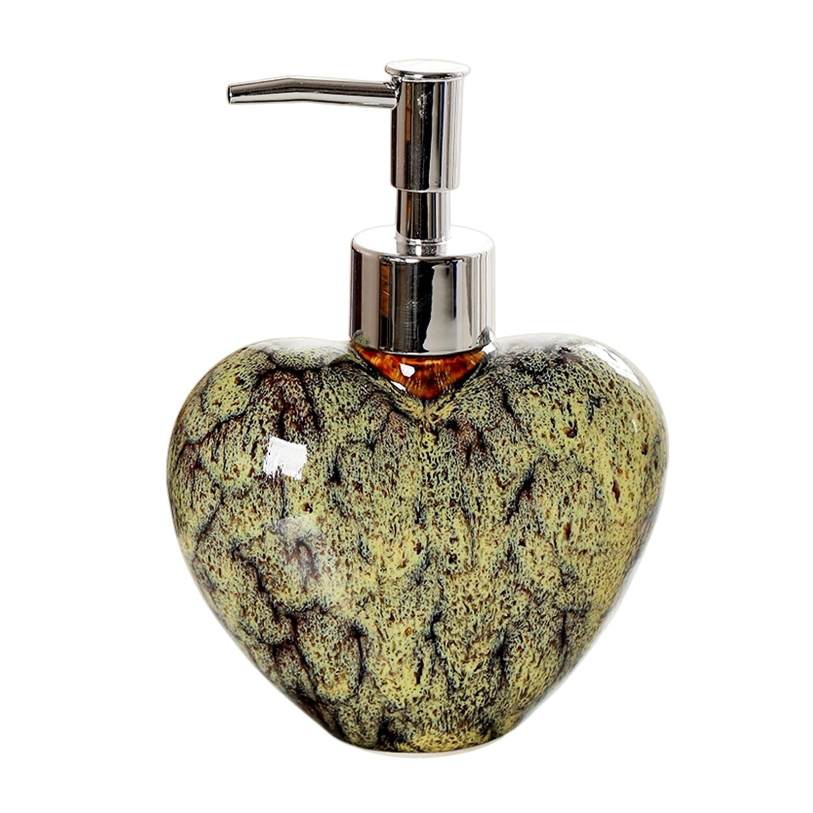 Beautiful Soap Dispenser Heart Shaped Ceramic Press Bottle Shampoo and Shower Gel Dispensing Bottle Shampoo Dispenser Liquid Soap Ceramic