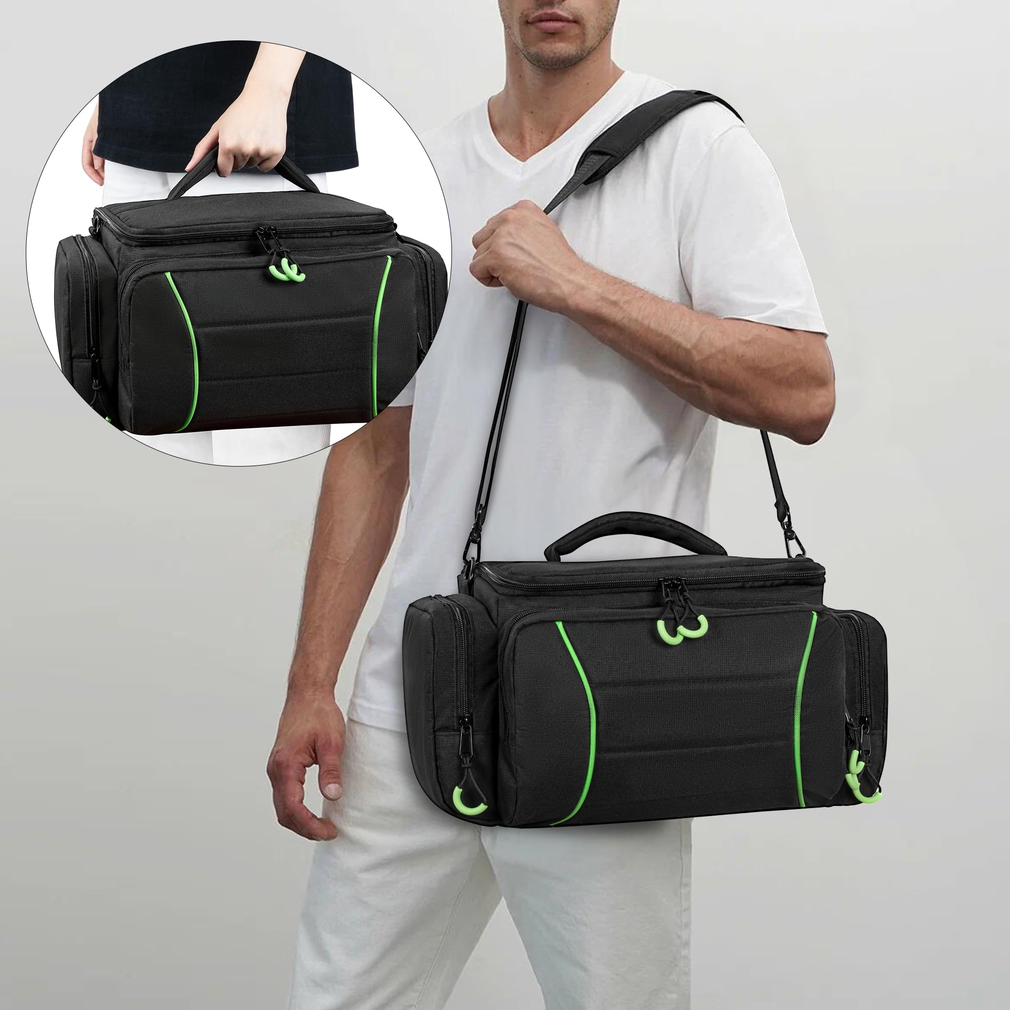 PGmoon Custodia per Console di Gioco Compatibile con Xbox Series X, Borsa Portatile con Abbastanza Spazio per Controller, Dischi, Cavi e Altro,Verde (Design Brevettato)