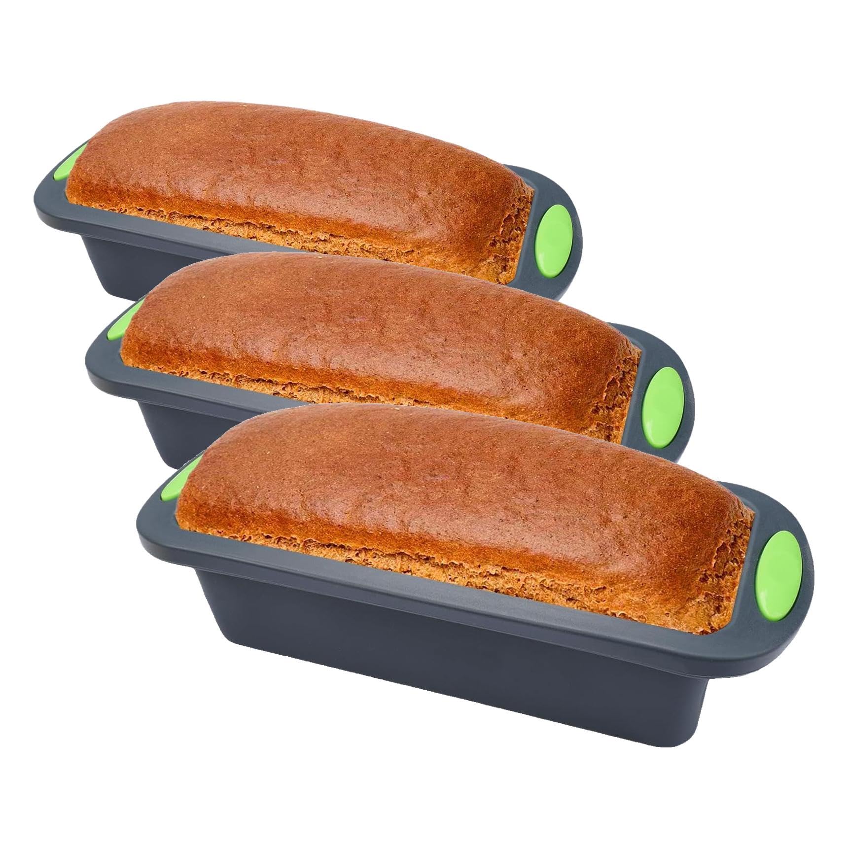2 stampi antiaderenti in Silicone Senza BPA, 28x12x6,5 cm (Confezione da 3)