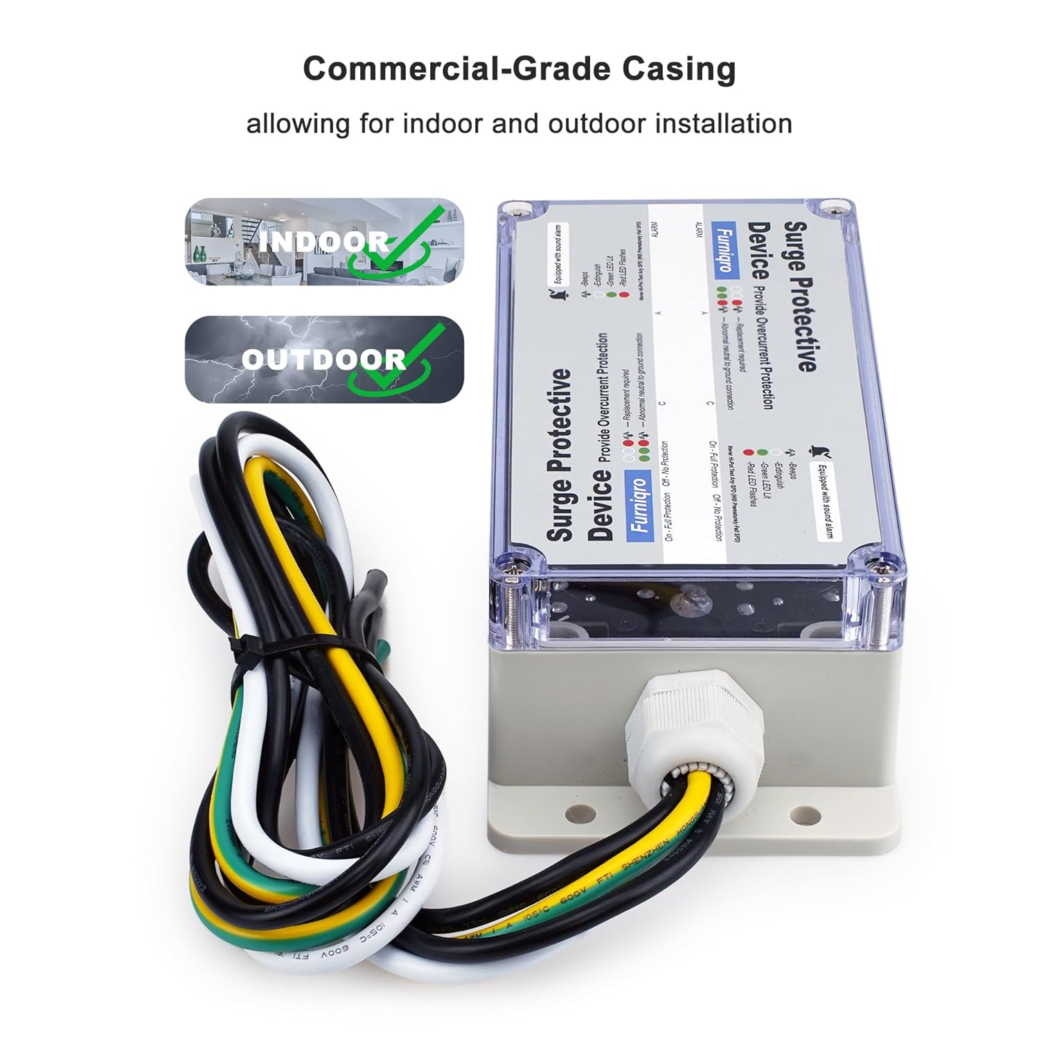 Whole Home Surge Protector,Protects Appliances 140,000 Amps, Indoor/Outdoor Use Whole House Surge Protector, Whole House Surge Protection Device