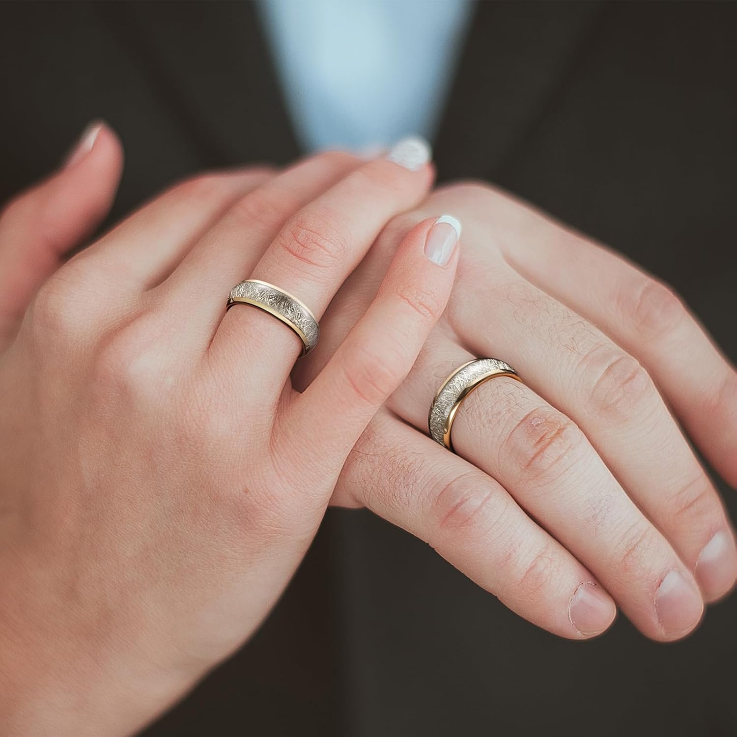 King Will Tungsten Rings for Men Meteorite Carbon Fiber Wood Inlay Mens Wedding Engagement Band Domed Polished - Image 5