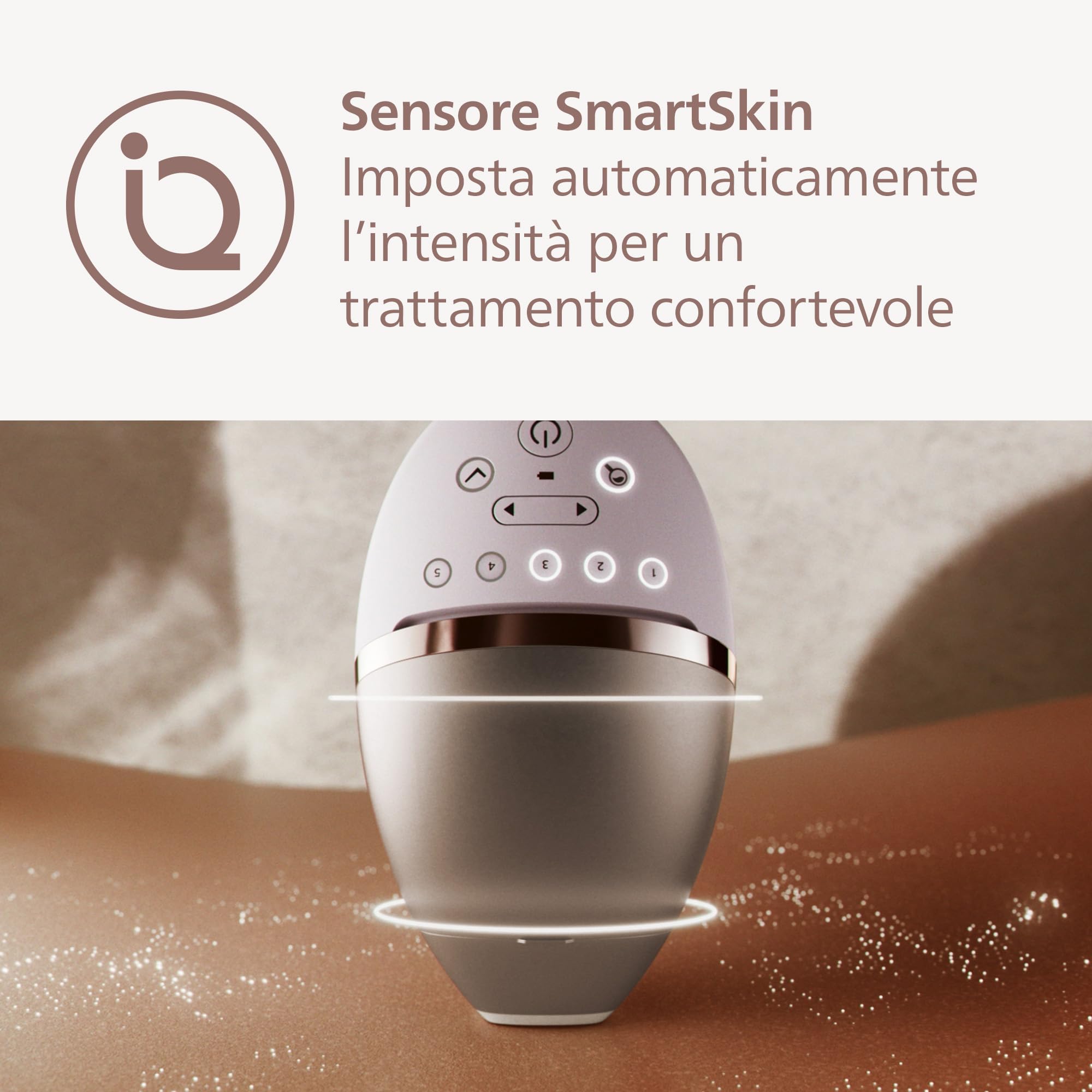 Philips Lumea serie 8000, dispositivo di depilazione IPL, alternativa alla depilazione laser, tecnologia SenseIQ, 4 accessori per corpo, viso, zona bikini e ascelle, modello BRI948/00