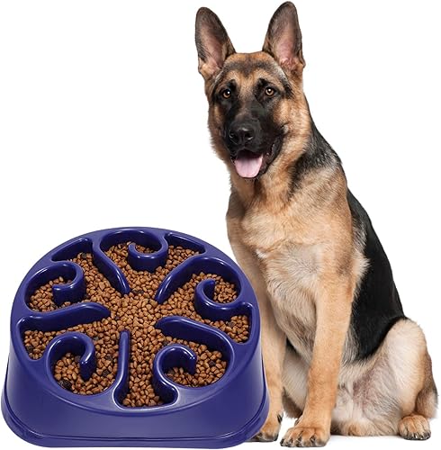JASGOOD Cuenco grande para perros, divertido cuenco para perros de alimentación lenta, comedero lento antigolpe, detener la hinchazón, cuenco grande