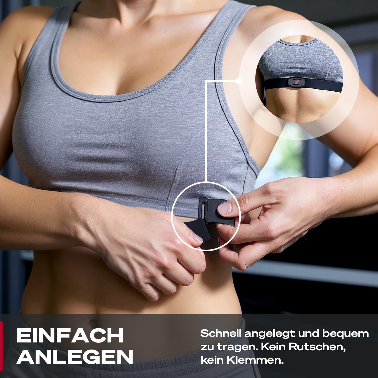 Sportstech Pulsgurt, Herzfrequenzmesser Brustgurt, Bluetooth ANT+, Fitness Tracker für Laufen, Radfahren, Training, IPX4 Wasserdicht, 350 h Batterie, Kompatibel mit Sportstech Live, Wahoo, Polar