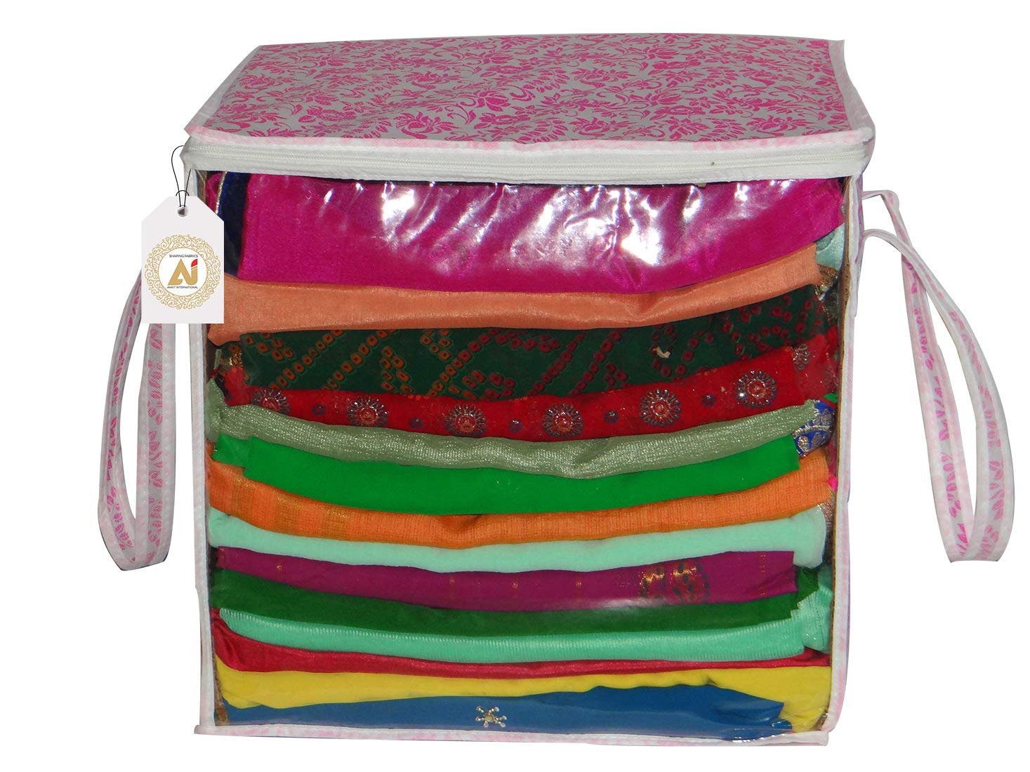 Garments Protector Saree cover/Clothes Storage Bag with Dust Protection Front Clear window & Zip Closure for Multi-Purpose Clothing Storage Bag Pack of 1 (SIZE 15 x 15 x 12 Inches) AI-PB-PK-01-image-5