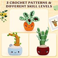 Vista 6 de Kit de ganchillo Crochetta para principiantes, kits de ganchillo para principiantes para adultos con videotutoriales paso a paso, manualidades DIY