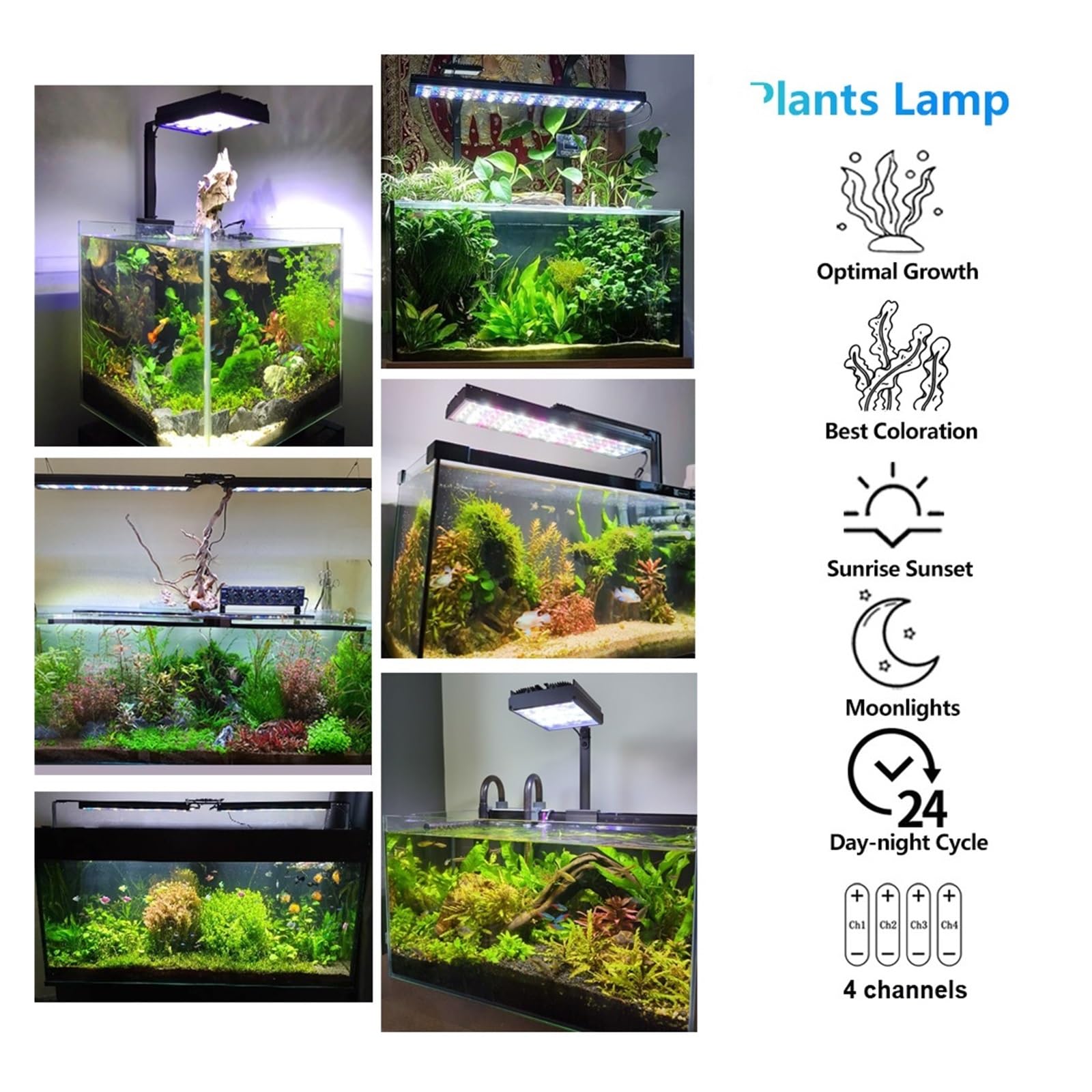 oświetlenie akwarium 40-180cm oświetlenie LED do akwarium z zegarem oświetlenie do akwarium lampa akwaria oświetlenie dekoracyjne świeże posadzone światła wschód słońca zachód słońca do akwarium rośli