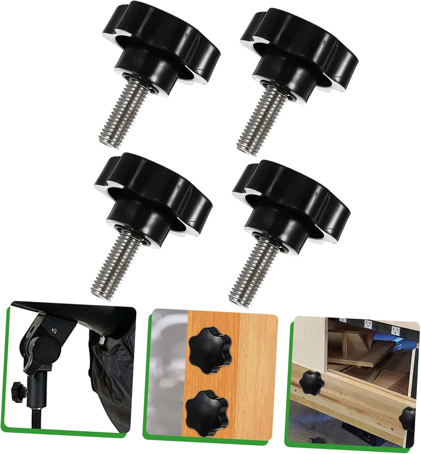 4pcs Thread Head Clamping Knob Handle Tapered Knobs Plum Blossom Hexagonal Star