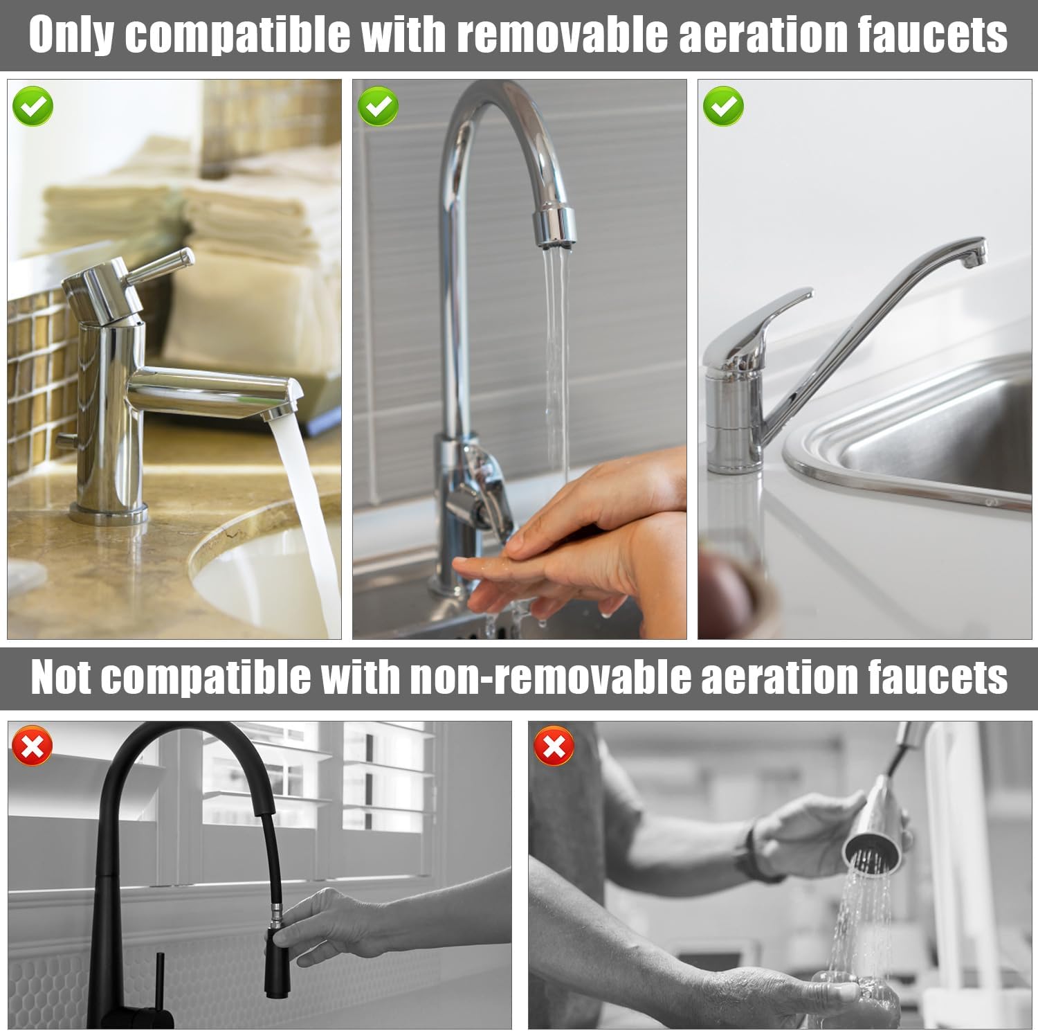 Faucet Adapter Kit with Aerator, Faucet to Garden Hose Adapter Brass Garden Hose Connector for Kitchen and Bathroom Sink Faucets