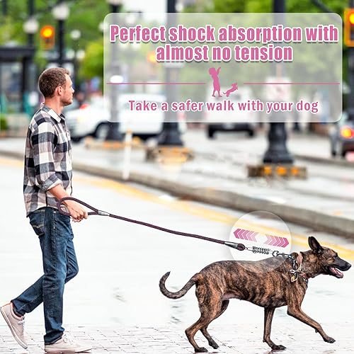 Miniatura 7 de Correa de perro de 12 pulgada para perros medianos y grandes de 4 pies, 6 pies, 10 pies, 15 pies, correa resistente para perro, correa