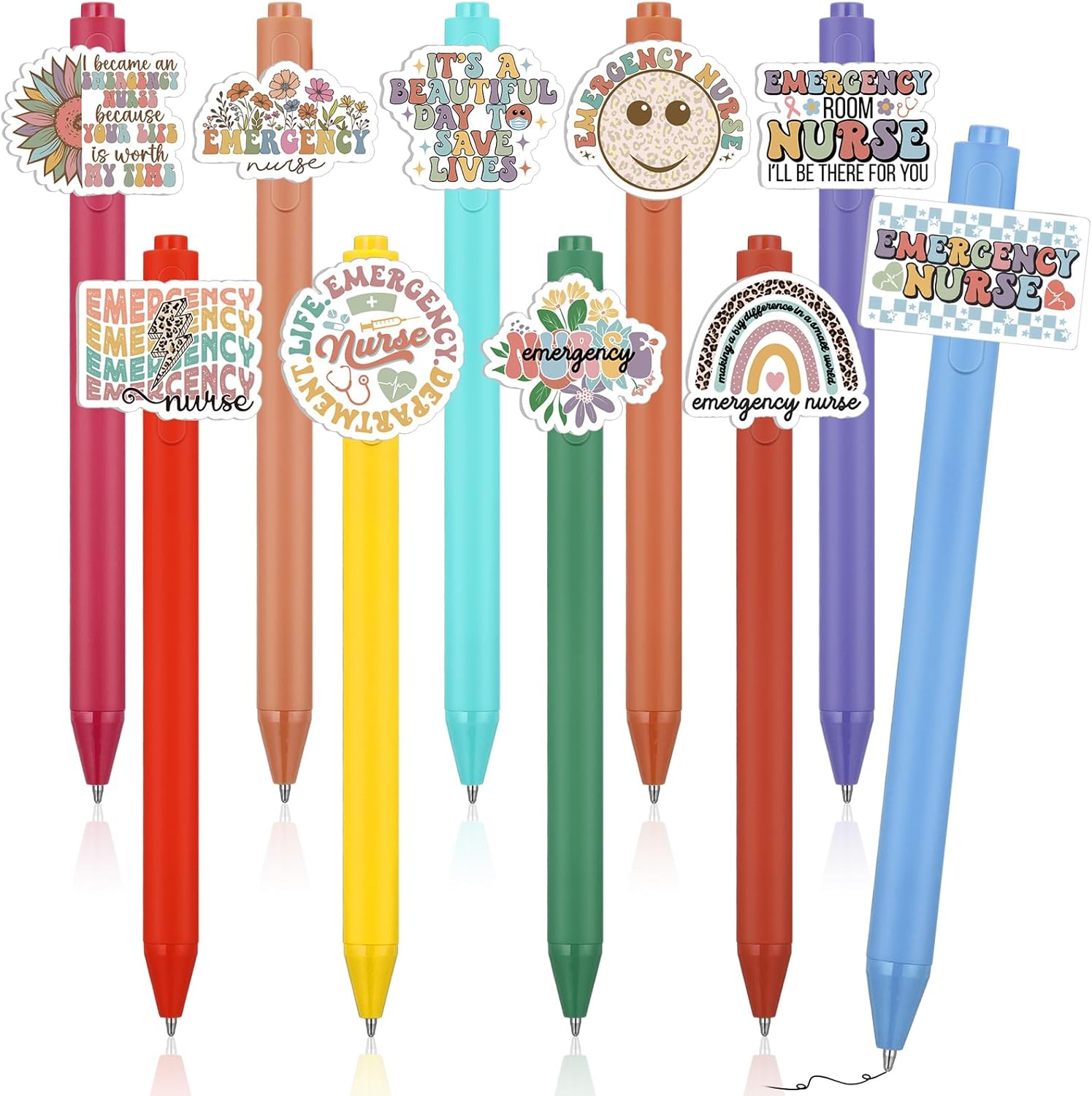 Geyoga 10 Pcs Emergency Nurses Week Er Gifts for Women Emergency Nurses Appreciation Ideas Gifts Pens Accessories Set Bulk for Women 10 Emergency Nurses Week