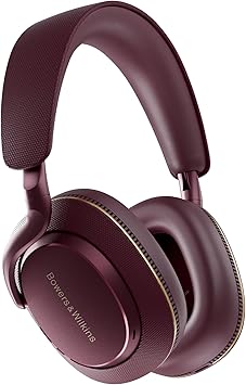 Bowers & Wilkins Px7 S3 Over-Ear Headphones, Vintage Maroon, High-Resolution Sound, Comfortable Fit, Bluetooth, Active Noise Cancelling and Transparency Mode, 30-Hour Playtime, Quick Charge Support