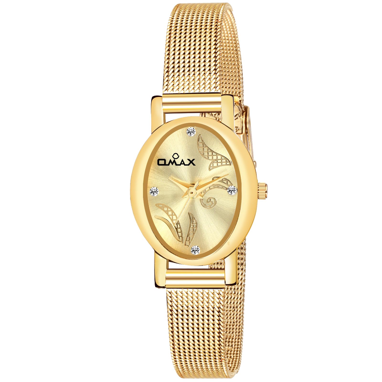OMAX White Dial Analog Golden Watch for Women (White Dial with Golden Texture Gold Bracelet Strap)-BLS200 (B00RK3XXQ8) Amazon Price History, Amazon Price Tracker