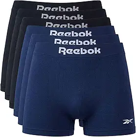 Kit 6 Cuecas Boxer Reebok Poliamida Toque Gelado Sem Costuras Dry Fit