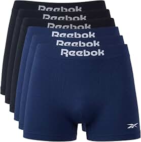 Kit 6 Cuecas Boxer Reebok Poliamida Toque Gelado Sem Costuras Dry Fit