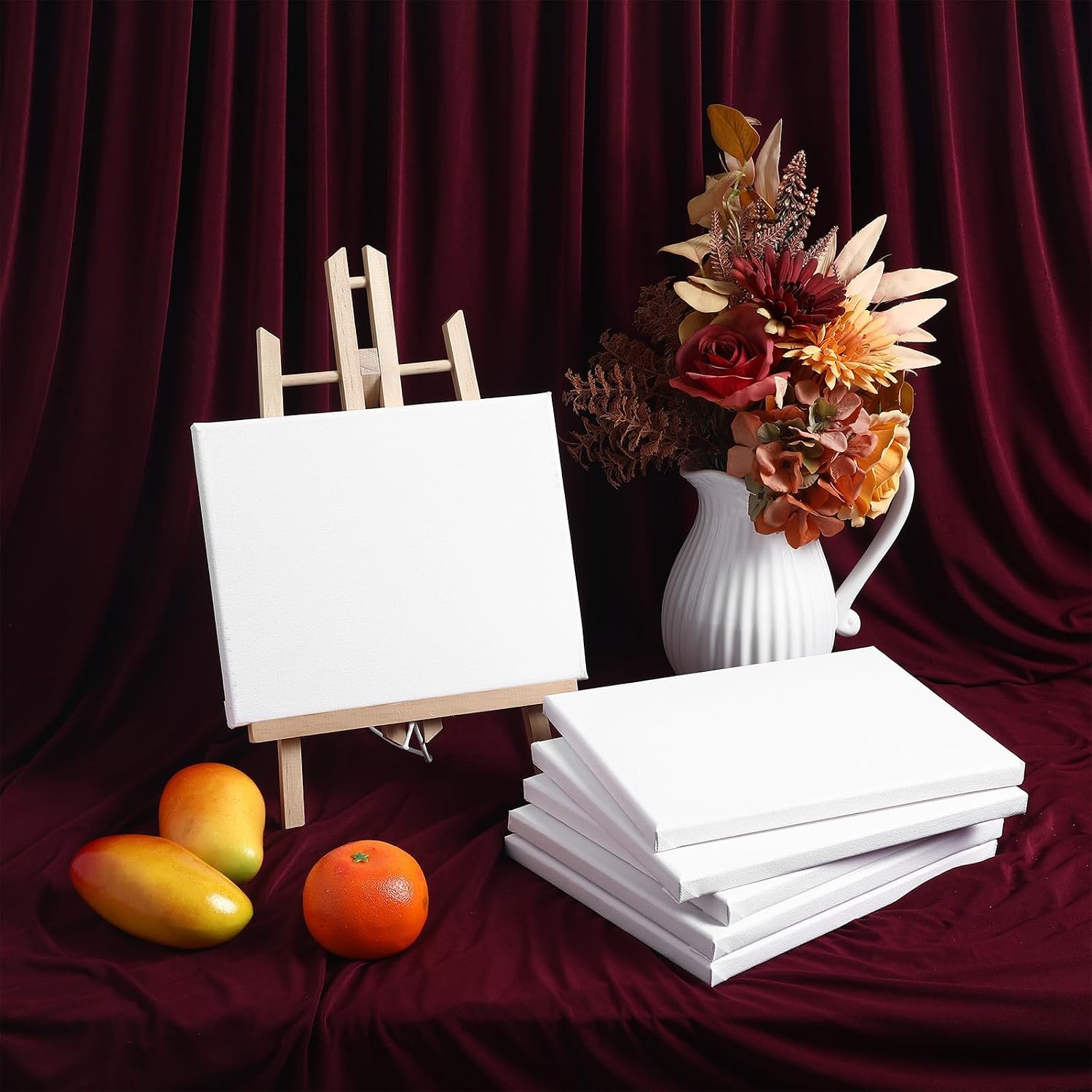 6 Pcs Canvas Boards for Painting, Cotton Fabric Artist Panels