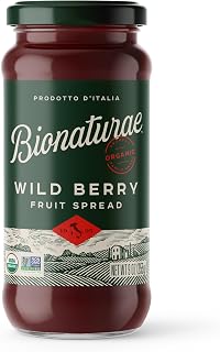 Bionaturae Organic Wild Berry Fruit Spread - No Added Sugar, USDA Organic Jam, Non-GMO, No Preservatives, Italian Heirloom Berries - 9oz