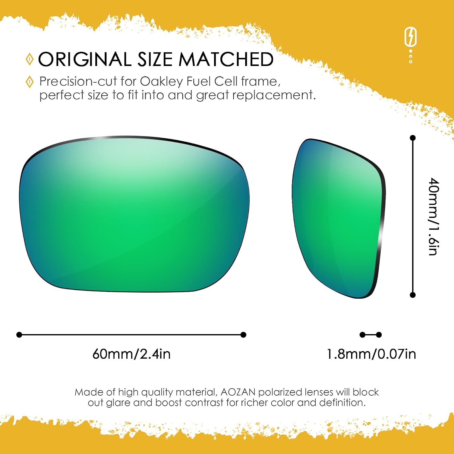 ANSI Z87.1 Replacement Lenses For Oakley Fuel Cell OO9096 Sunglasses
