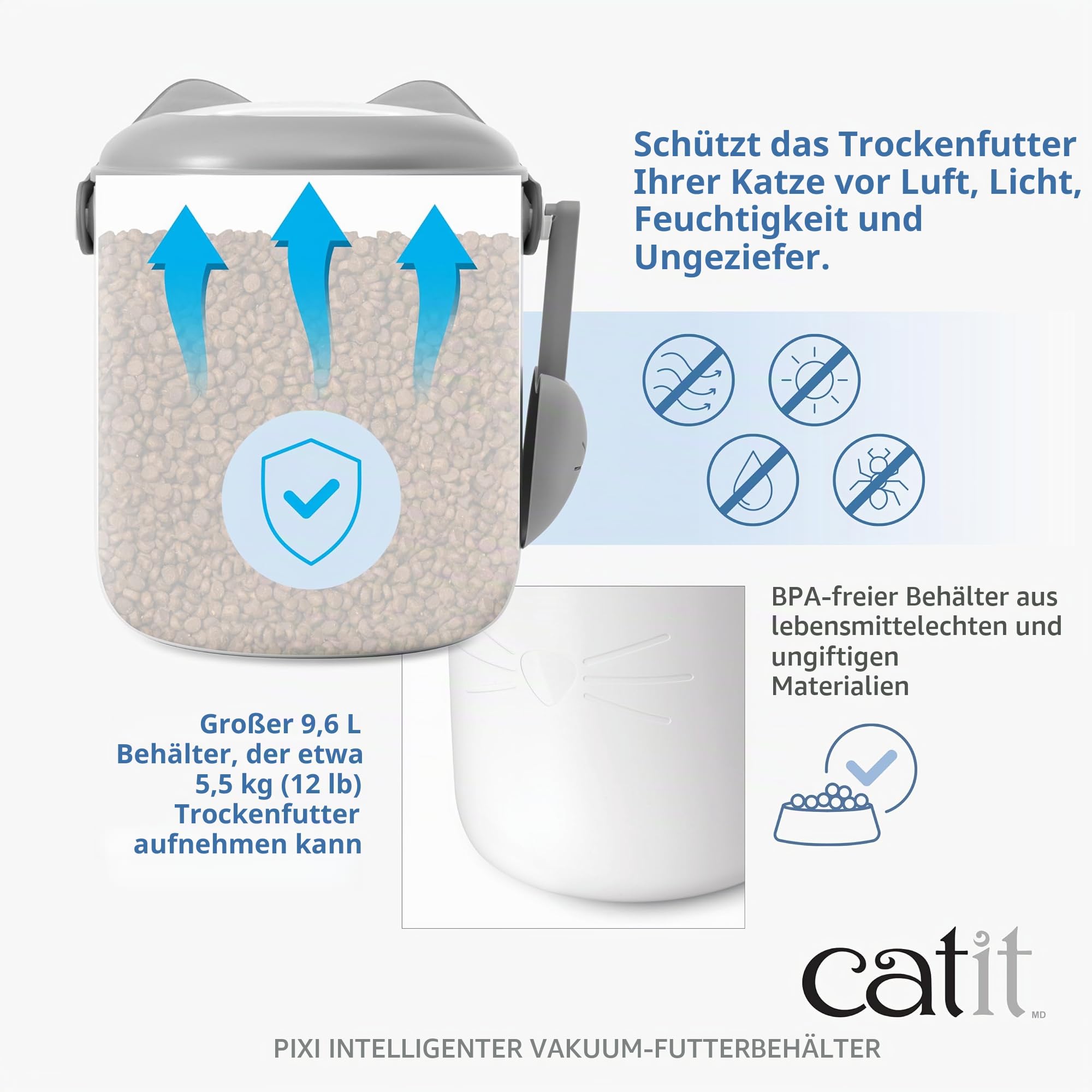 Catit Pixi Smart Vakuum Futterbehälter, Futtercontainer, Futteraufbewahrung