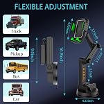 Support de téléphone de camion Mont Heavy Duty Super Suction Cup, Support de téléphones cellulaires pour pare-brise de tableau de bord de camion 16.9 bras long de pouce & Stable, Compatible avec iPhone & Samsung, Vert, Big Rig Camion