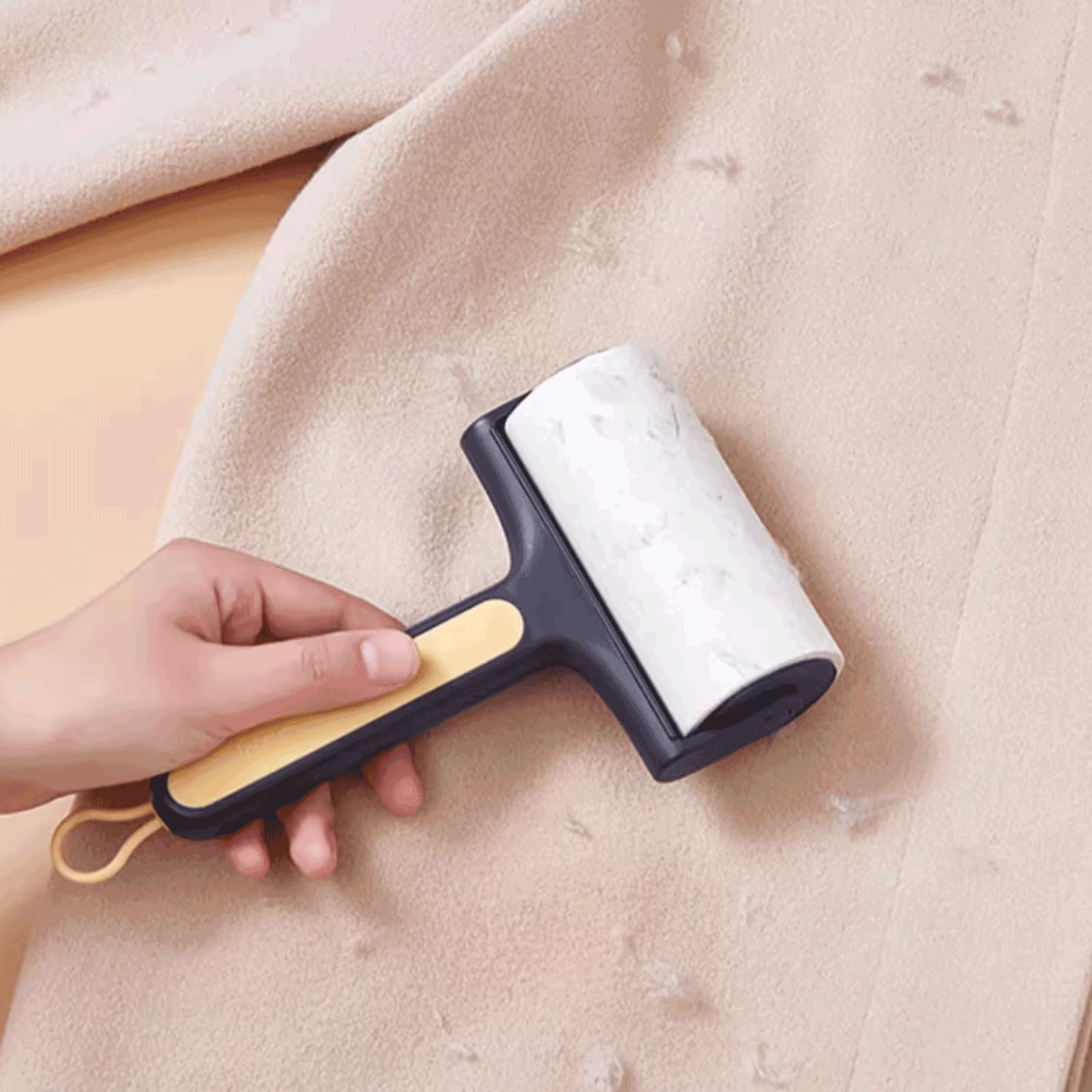 Starke Haftung Kunststoff-Fusselroller mit Abdeckung, manueller Roller-Fusselentferner, 60 Blatt pro klebriger Kleiderrolle für Kleidung, Möbel tragbar