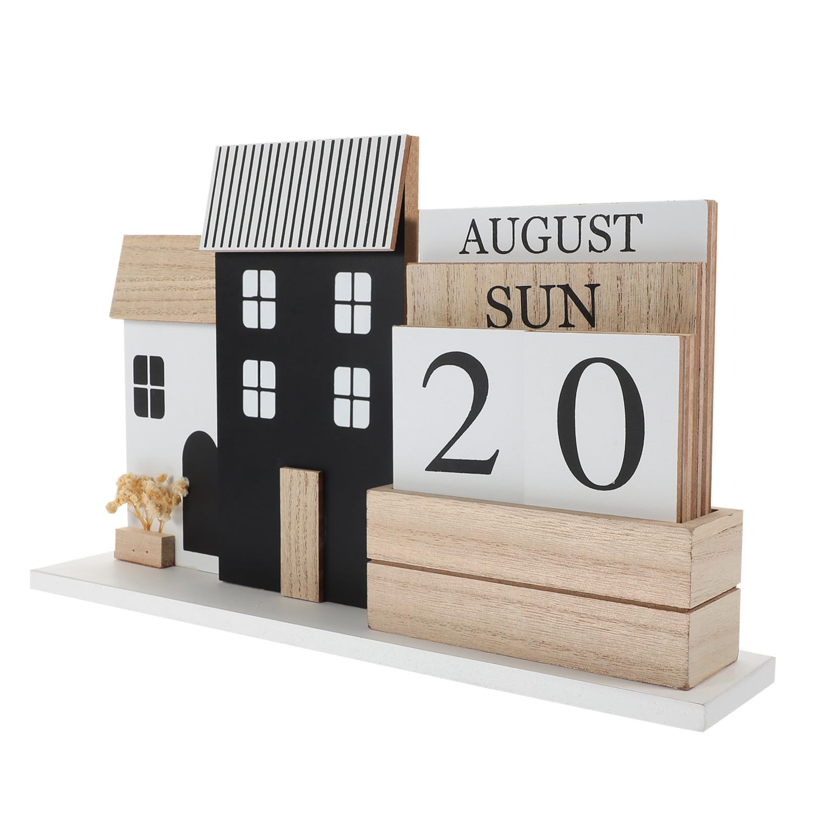 Calendario da Scrivania in Legno con Display Settimana e Data Planner Settimanale Minimalista per Ufficio Casa e Scuola Decorazione Artistica Rustica