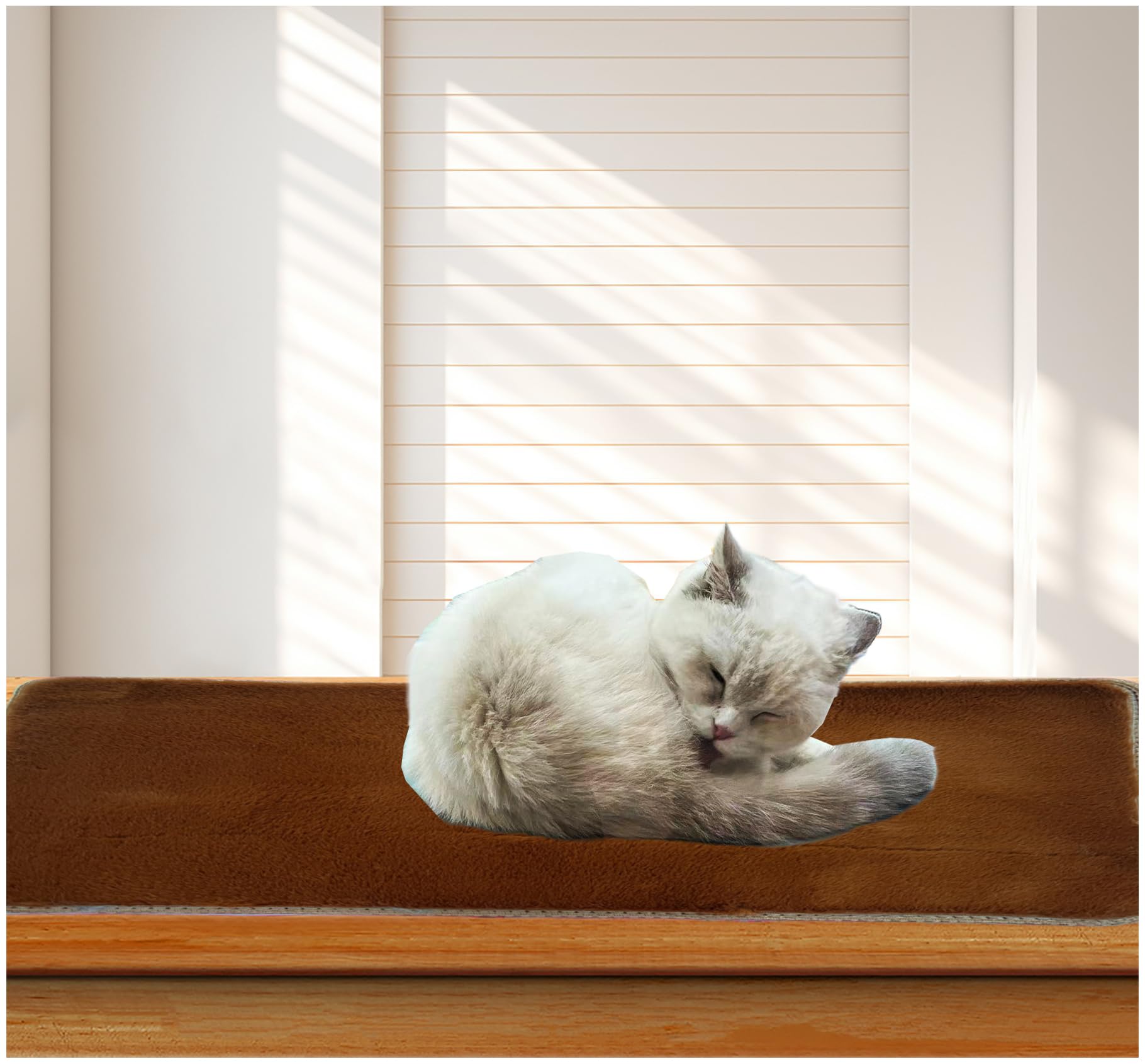 Soft Cat Dog Window Sill Pad Perch, Fluffy Windowsill Dog Mat Pillow Seat Bed, Cat Pet Cushion for Window Sill Mat (Coffee, 16"x24")